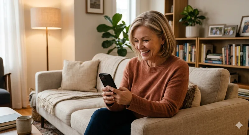 Woman texting on smartphone