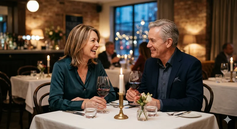 Mature couple on romantic dinner